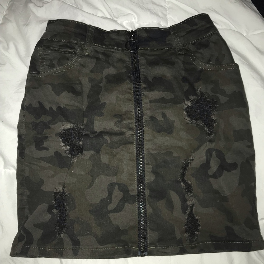 Distressed Mini Skirt